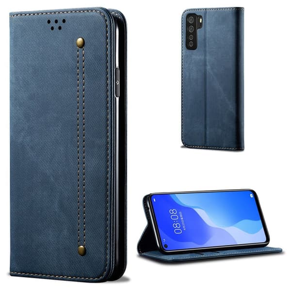 Jeans Huawei P40 Lite 5G flip etui - Blå Blue