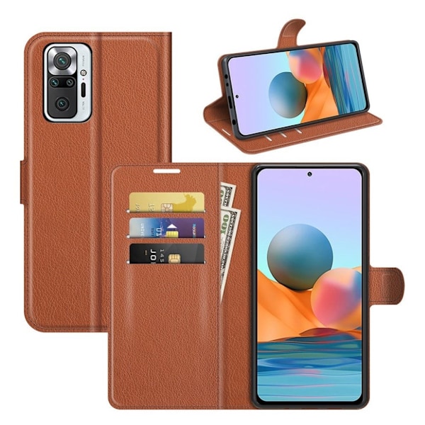 Classic Xiaomi Redmi Note 10 Pro Flip Etui - Brun Brown