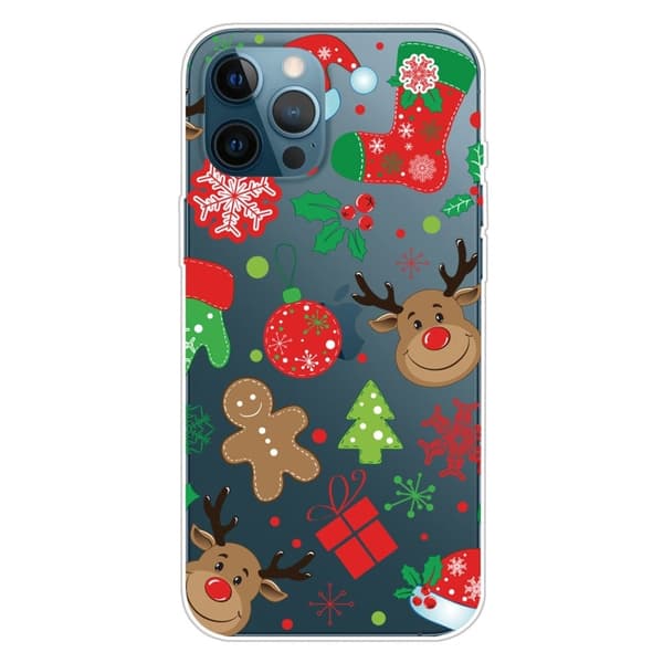Julfodral till iPhone 14 Pro - Christmas Sticker Röd