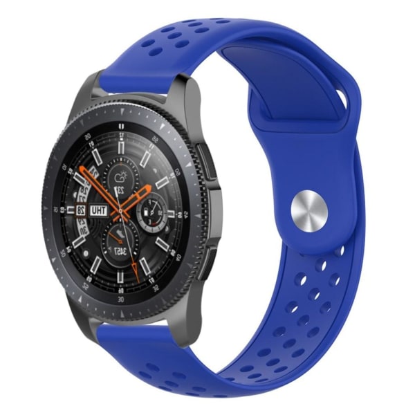 22mm Samsung Galaxy Watch (46mm) silicone watch band - Dark Blue Blue