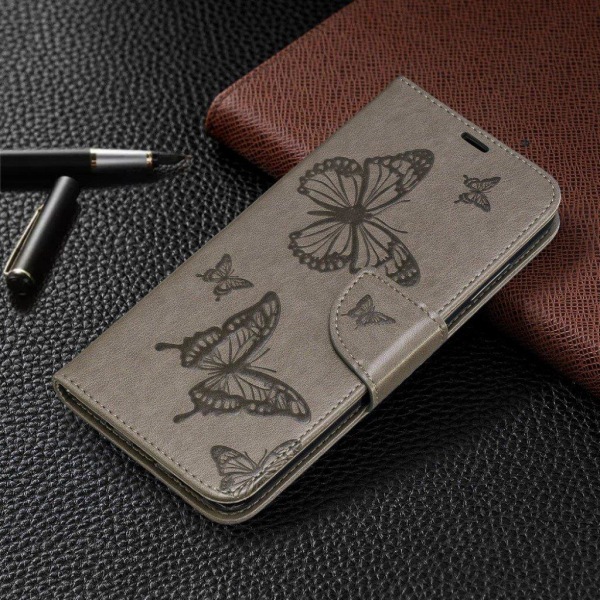 Butterfly läder Nokia 3.2 fodral - Silver/Grå Silvergrå