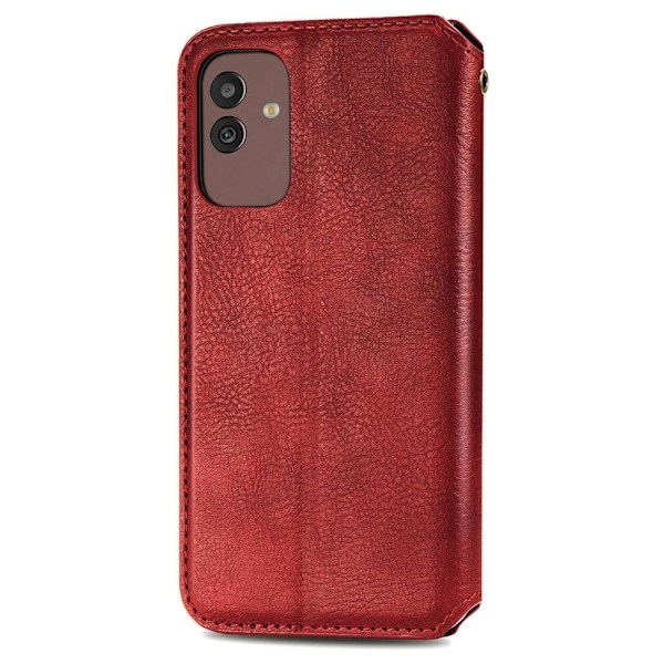 Nahkakotelo With A Stylish Rhombus Imprint For Samsung Galaxy M13 5g - Punainen Red