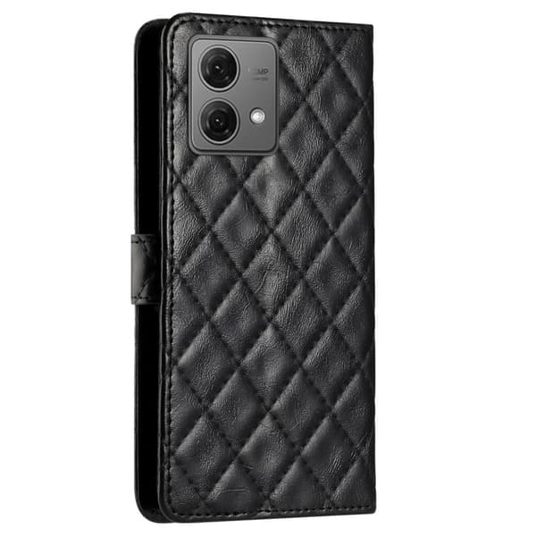 Funktionelt Motorola Moto G84 rombe etui med pung - Sort Black