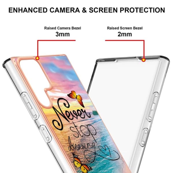 Marble Samsung Galaxy S22 Ultra Suojakotelo - Never Stop Dreaming Multicolor