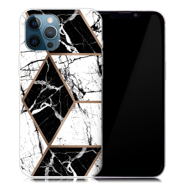 Marmordesign iPhone 13 Pro Max deksel - Svart Og Svart Multicolor