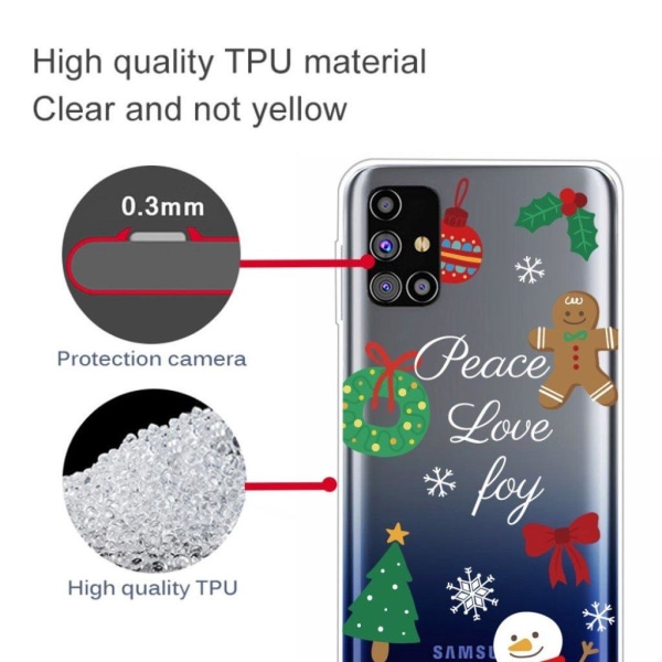 Joulu Samsung Galaxy M51 tapauksessa - Rauha Rakkaus Ilo Multicolor