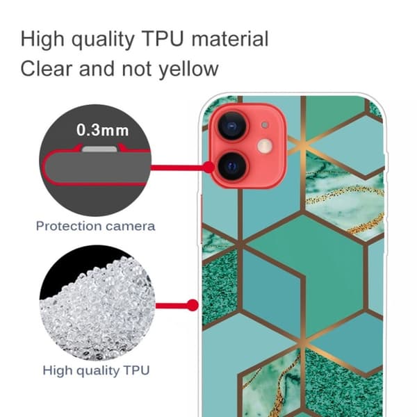 Marble iPhone 13 Mini Suojakotelo - Teal Marble Tile Green