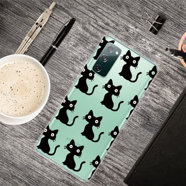 Deco Samsung Galaxy S20 FE 5G / S20 Fe Etui - Svarte Katter Black