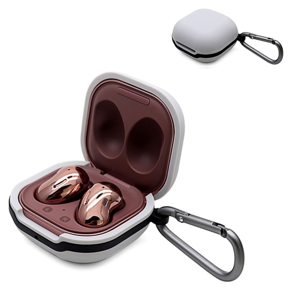 Samsung Buds Live silikonveske med spenne - Grå Silver grey