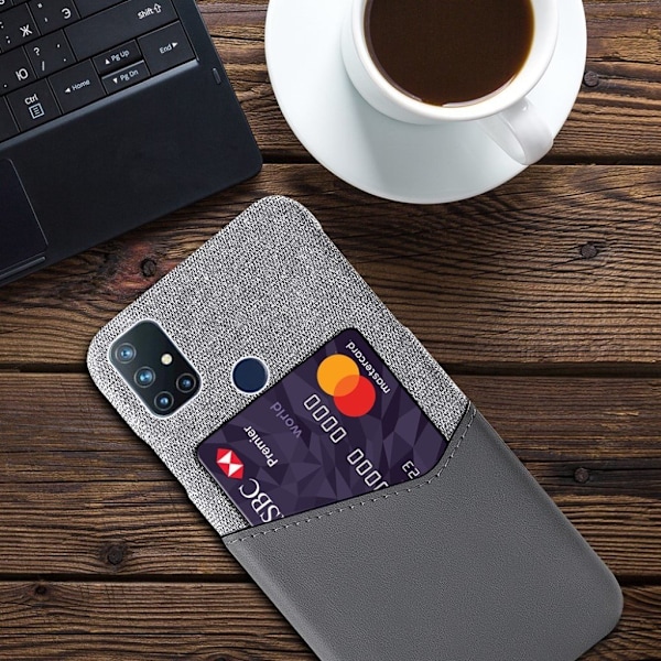 Bofink OnePlus Nord N10 5G skal med korthållare - Silver/Grå Silvergrå