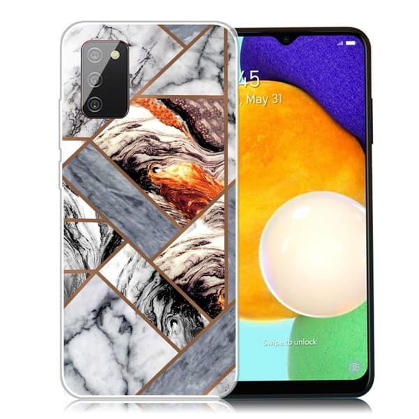 Marmordesign Samsung Galaxy A03s deksel - Fragment Av Marmorfliser Multicolor