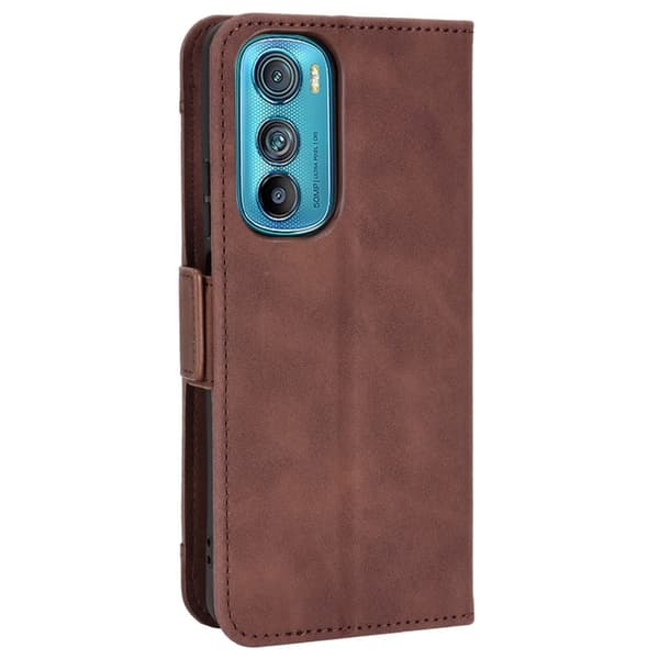 Moderne Motorola Edge 30 læderetui med pung - Brun Brown
