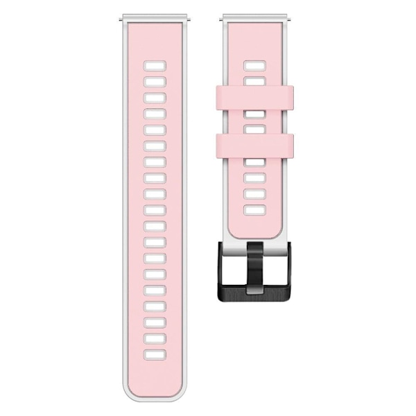 20 mm universellt dubbelfärgat klockarmband i silikon - Ljusrosa / Vit Rosa
