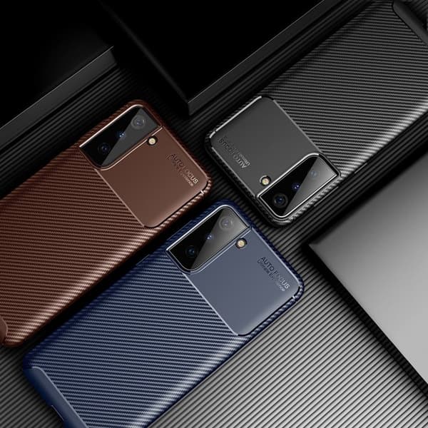 Carbon Shield Samsung Galaxy S21 Plus 5G kotelot - Sininen Blue