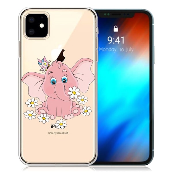 Deco iPhone 11 skal - Elefant Rosa