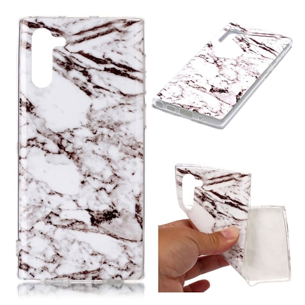 Marble Samsung Galaxy Note 10 kuoret - Harmaa marmori Silver grey