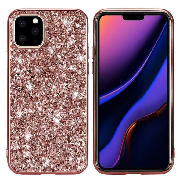 Glitter iPhone 11 Pro deksel - Rose gull Pink