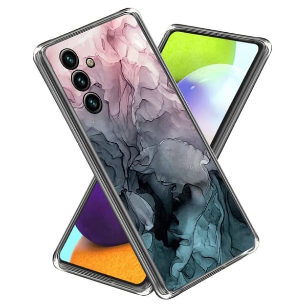 Marble Samsung Galaxy M14 Etui - Rose og Greyish Blåe Skyer Blue