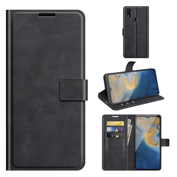 Lompakko Nahkakotelo For ZTE Blade A51 - Musta Black