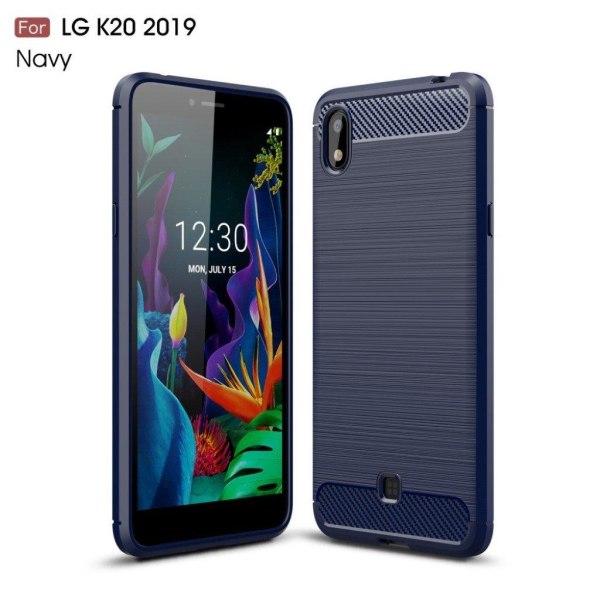 Carbon Flex cover – LG K20 (2019) –Blå Blue