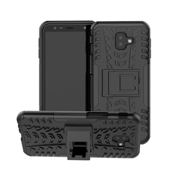 Samsung Galaxy J6 Plus (2018) dæk mønster kombo etui - Helt Sort Black