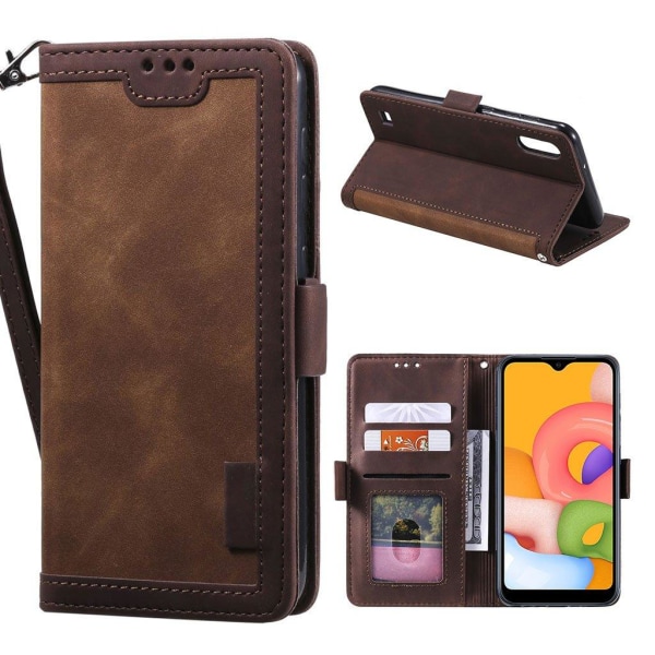 Surburbian Samsung Galaxy A01 flip etui - Mørkebrun Brown