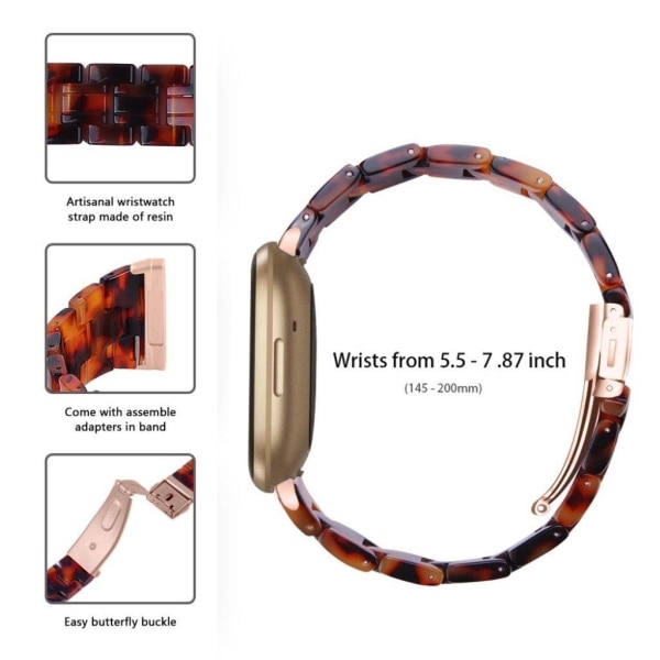 Fitbit Sense / Versa 3 resin watch band - Tortoise Shell Brun