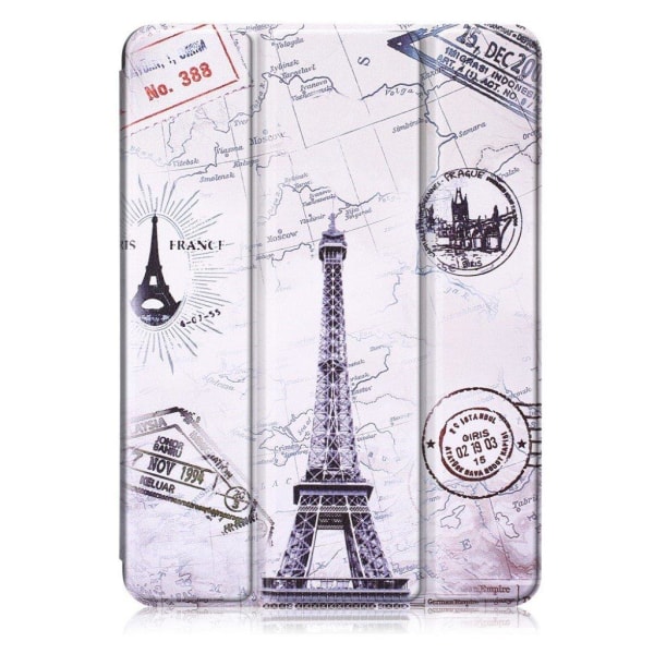 iPad Mini (2019)trefoldet mønstret lædercover - Eiffeltårnet Multicolor