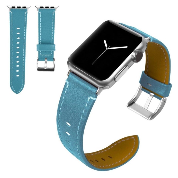 Apple Watch Series 5 / 4 40mm klassisk urrem i ægte læder - Mørk Blue