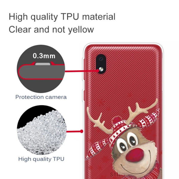 Samsung Galaxy A01 Core Case til jul - Smilende Elg Brown