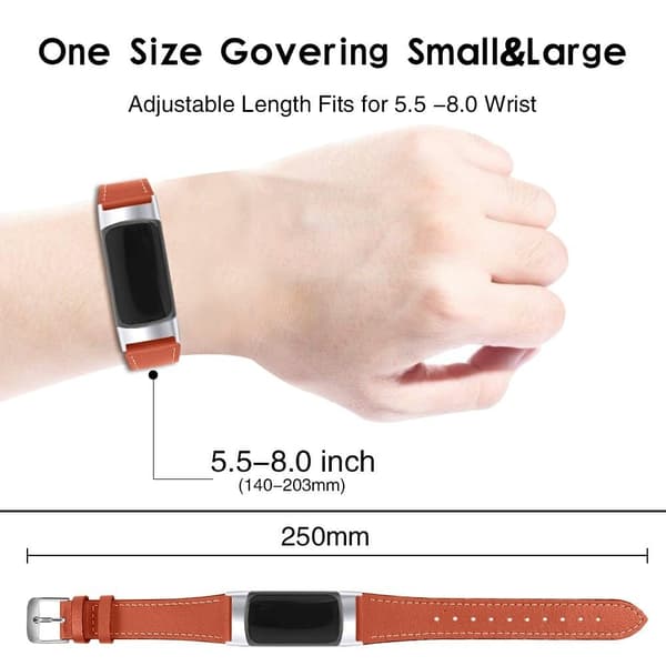 Fitbit Charge 5 aito nahkakellon hihna - Taupe Brown