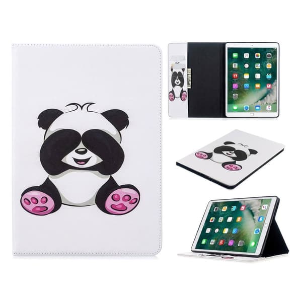 iPad 10.2 (2019) stilig mønster lær flip etui - Shy Panda Multicolor