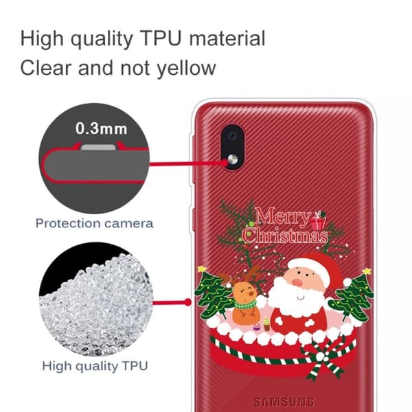 Christmas Samsung Galaxy A01 Core fodral - Santa and Gift Röd