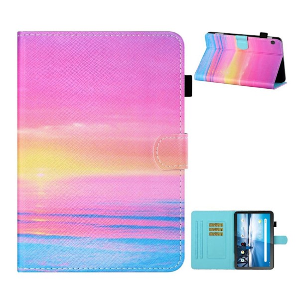 Lenovo Tab M10 Cool Mønster Lær Flippetui - Sunset Glow Multicolor