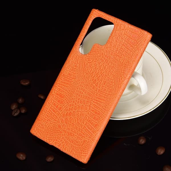 Croco Samsung Galaxy S22 Ultra skal - Orange Orange
