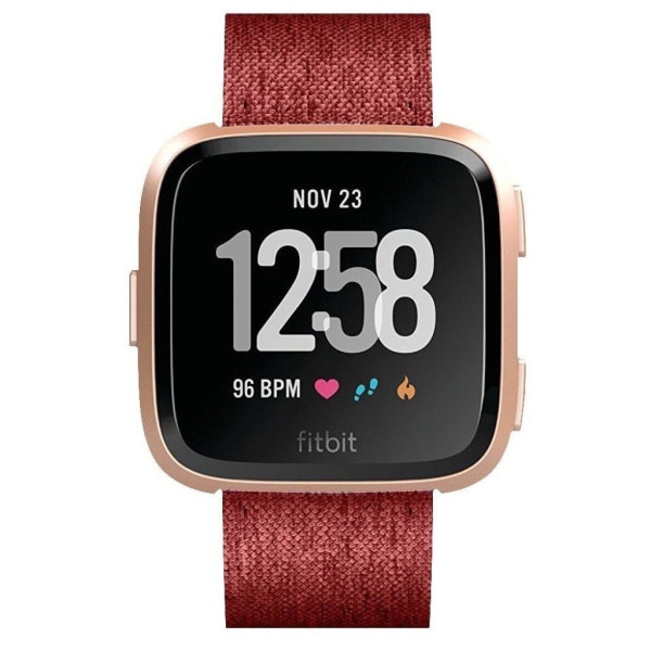 Fitbit Versa nylon canvas watch band - Red Röd