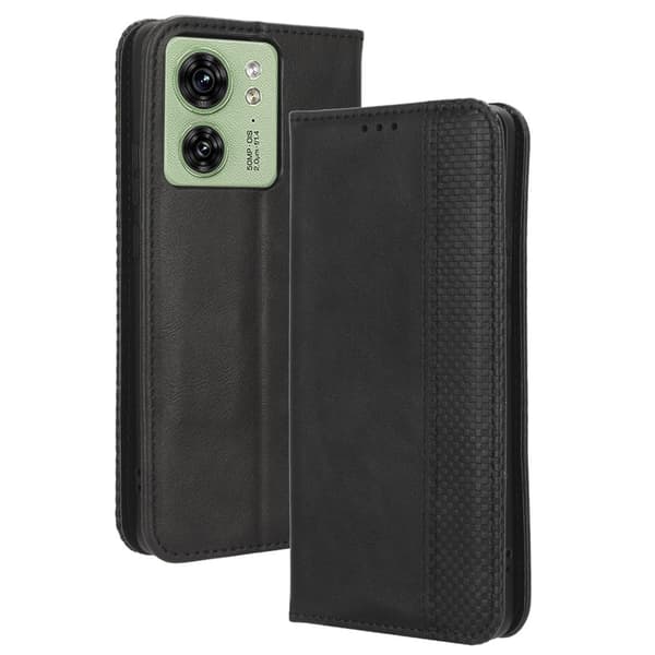 Bofink Vintage Motorola Edge 40 Læder Etui - Sort Black