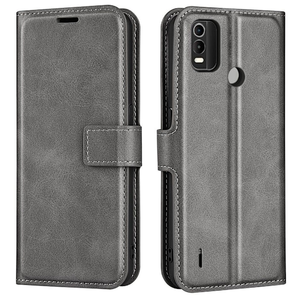 Lompakko Nahkakotelo For Nokia C21 Plus - Harmaa Silver grey