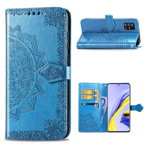 Mandala Samsung Galaxy A51 5G Flip Etui - Blå Blue