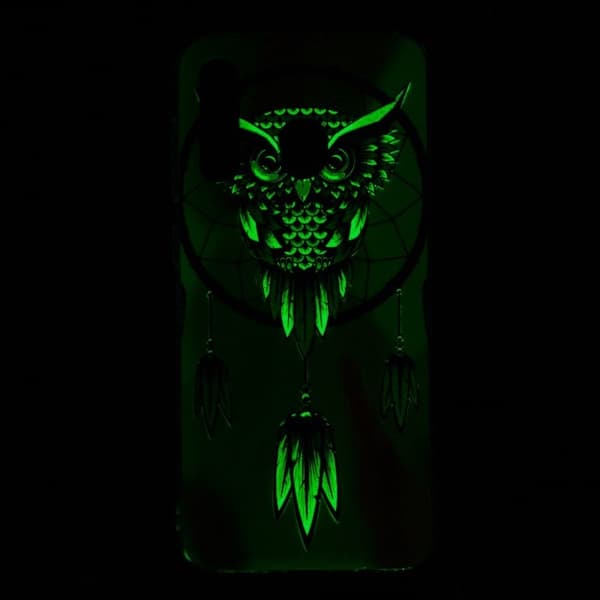 Samsung Galaxy A50 Selvlysende Etui Med Mønster - Drømmefanger Med Ugle Multicolor