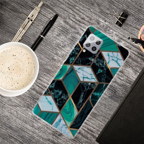 marmor Samsung Galaxy A42 5G etui - smaragd marmor Green