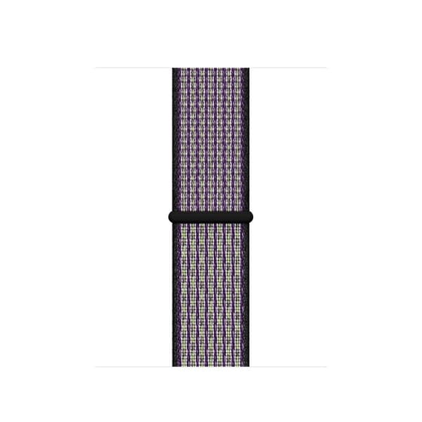 Apple Watch Series 5 44mm solid color nylon klockarmband - lila / grön Lila