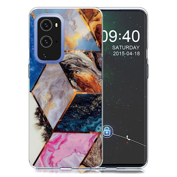Marble OnePlus 9 Pro Etui - Vibrant Klinkekule Diamant Multicolor