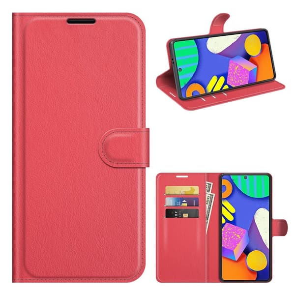 Classic Samsung Galaxy F62 Flip etui - Rød Red