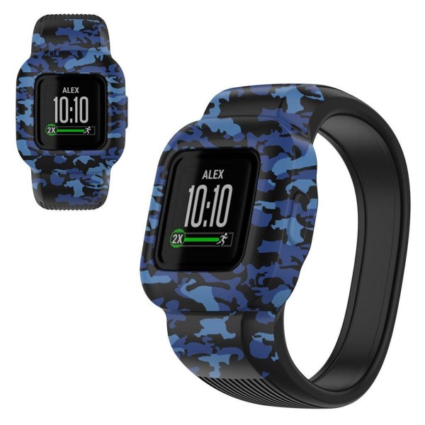 Garmin Vivofit Jr 3 -kuvioinen silikonikellon hihna - Naamiointi Sininen / Koko: S Blue