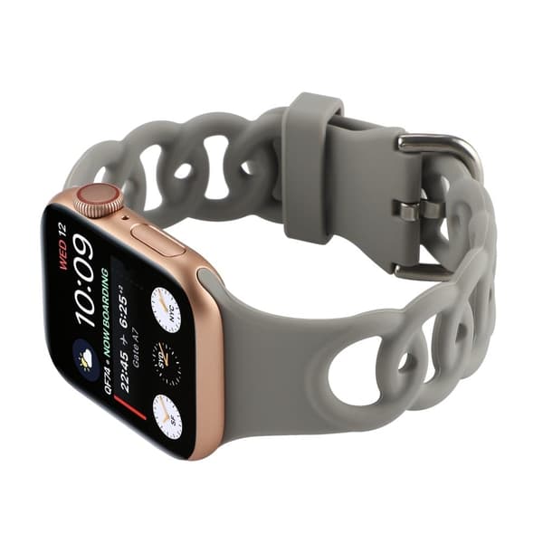 Apple Watch Serie 8 (41 mm) silikonarmband i munkform med ihålig form - Grå Silvergrå