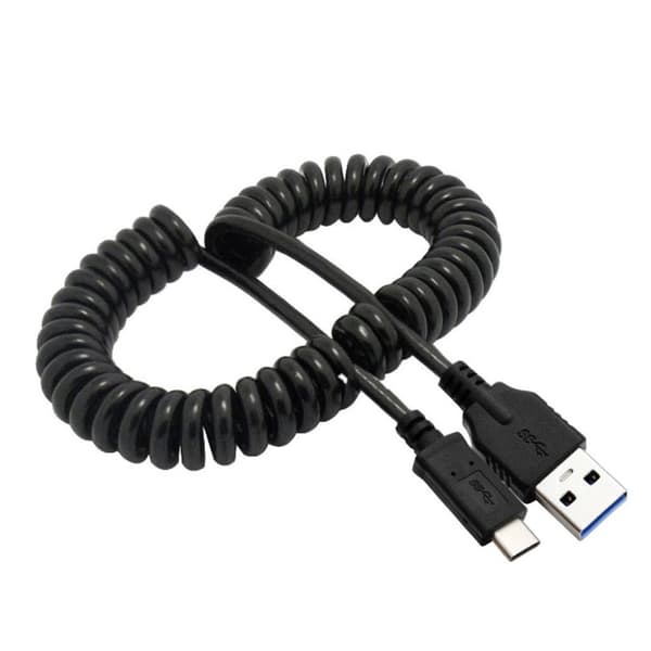 Universel CY UC-080 USB-C hanstik til USB3.0 A hanstik strækbar forlængerkabel Black