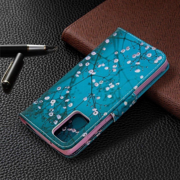 Wonderland Samsung Galaxy Note 20 Flip Etui - Livlig Blomst Blue