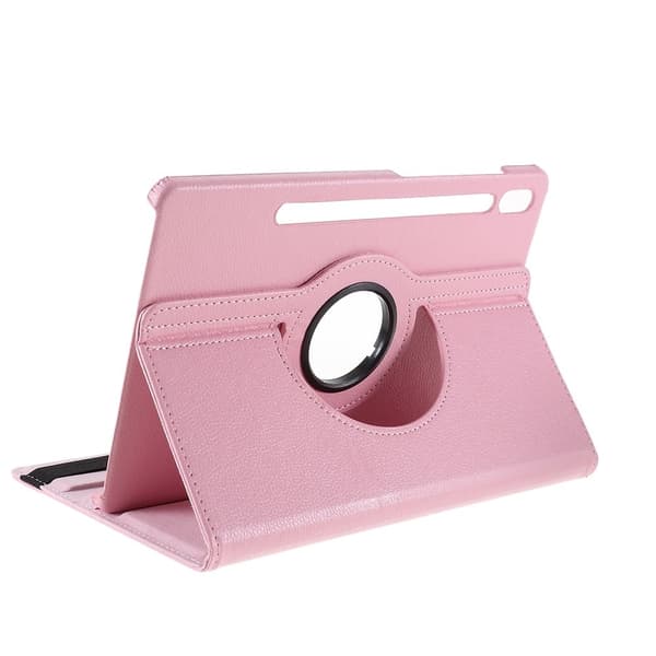 Rött 360-graders roterande stativ tabletfodral för Samsung Galaxy Tab S9 Plus / S8 Plus läderfodral Rosa