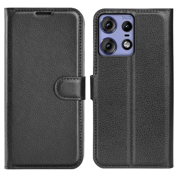 Classic Motorola Edge 50 Pro flip etui - Svart Black